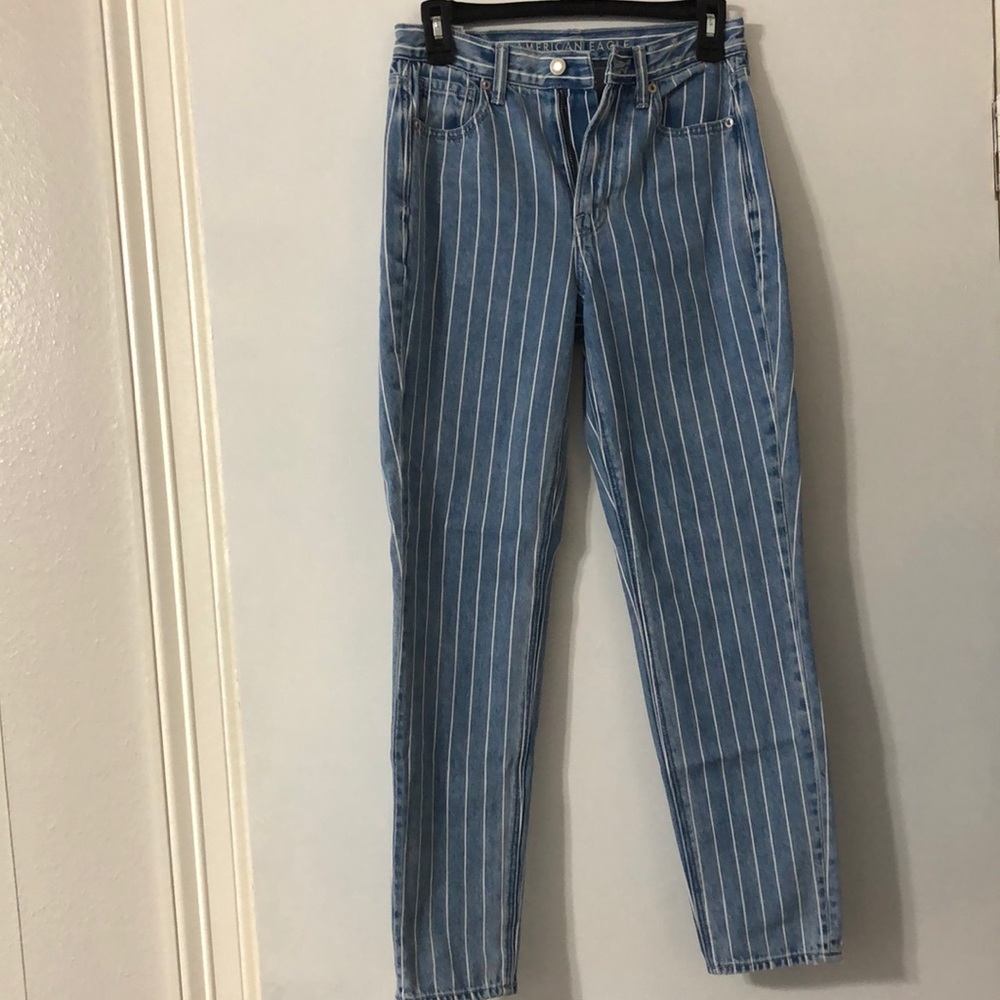 American Eagle striped mom jean size 00